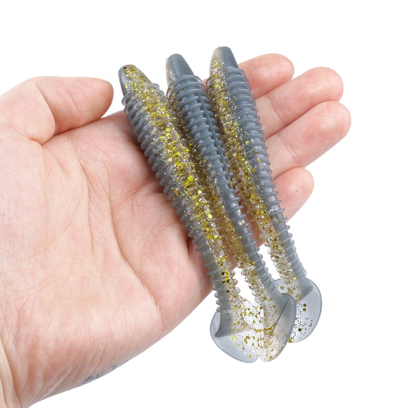 RUNCL Swimbaits Paddle 10/20/30/40PCS, 5/4/3/2 Inchs Paddle Tail, Soft Lure for Trout Crappie Bass, Durable Plastic Bait Swimmer for Saltwater/Freshwater, Fishing Lover's Gift - Image 5